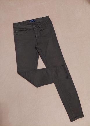 Скіні джинси мілітарі zara болотного кольору1 фото