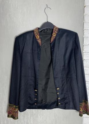 Винтажный кардиган декорирован бисером пиджак жакет на плечиках винтаж, l3 фото