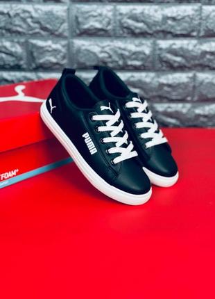 Женские кроссовки puma capucha черные кожаные кроссовки пума