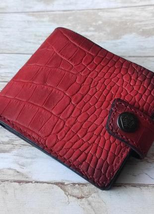 Жіночий шкіряний червоний гаманець крейзі хорс1 фото