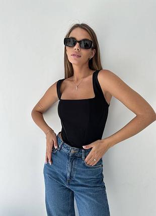 Корсет топ женский, завязки на спинке 42-48 креп дайвинг черный белый леопардовый принт коричневый8 фото