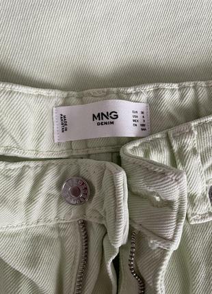 Зеленые широкие стильные джинсы манго5 фото