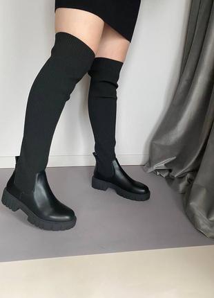 Ботфорты демисезонные стильные ботфорты чулки