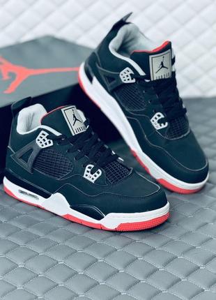 Nike air retro jordan 4 black кросівки чоловічі найк ретро джордан 4