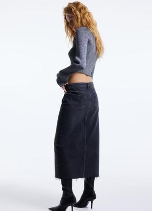 Юбка джинсовая юбка длинная миди h&amp;m hm оригинал ✅ xs s m l xl xxl3 фото