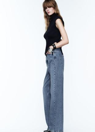 Джинсы свободного кроя zara z1975 straight high waist3 фото