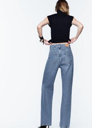 Джинси вільного крою zara z1975 straight high waist6 фото