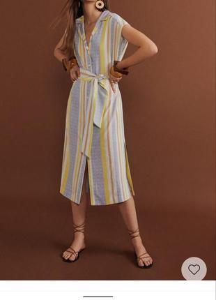 Платье рубашечного стиля миди котон mango