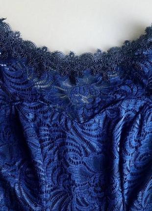 Платье из синего гипюра2 фото