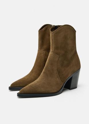 Новые кожаные ковбойки zara1 фото