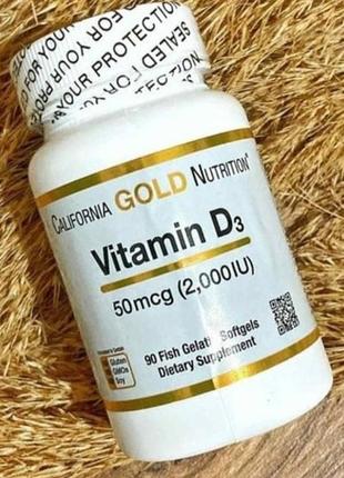 Вітамін д3 2000 мо, 90/360 капсул, сша, california gold nutrition вітамін d3