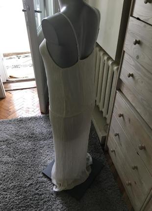 Длинное макси белое платье шелк италия 8-10-125 фото