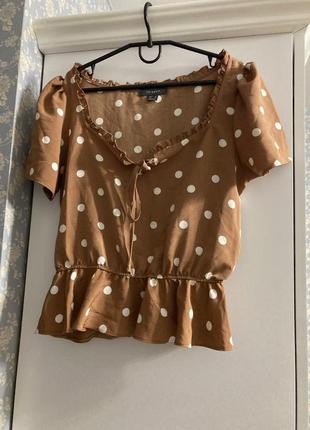 Блуза в горошек primark 14 размер в стиле пен па