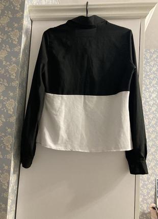 Черно-белая блуза рубашка с-м-л6 фото