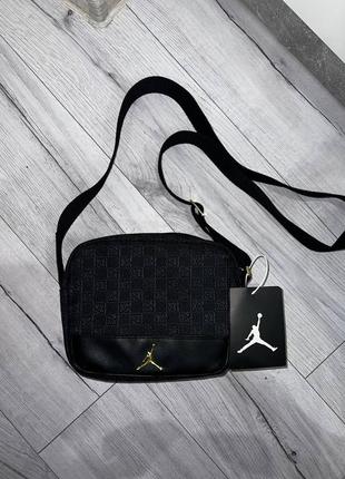 Сумка air jordan monogram crossbody casual bag black art.