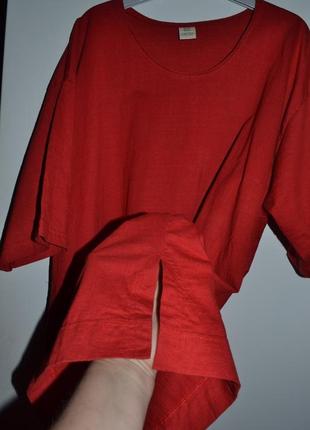 Базовая женская красная футболка бренда нема  для пышной девушки6 фото