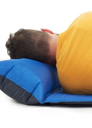 Килимок самонадувний двомісний з подушкою naturehike nh18q010-d, 25 мм, синій3 фото