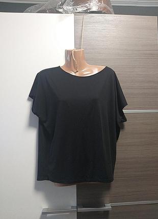 Базова череая футболка oversize1 фото