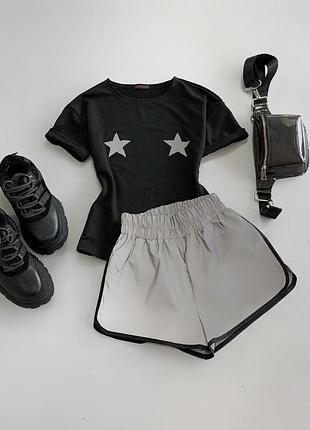 Костюм шорты и футболка летний легкий светоотражающий