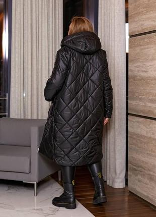 Женское удлиненное пальто ткань плащевка батальные размеры: 50-52; 54-56; 58-603 фото