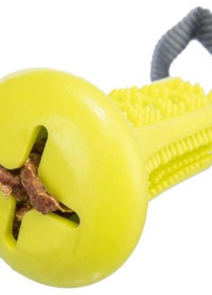 Игрушка для собак trixie колокольчик с веревкой для лакомства 11×22 см (резина) (4011905334127)5 фото