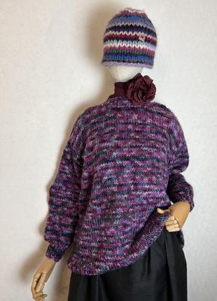 Вовна,теплий,вʼязаний светр різнокольоровий кофта,ручна робота,hand made9 фото