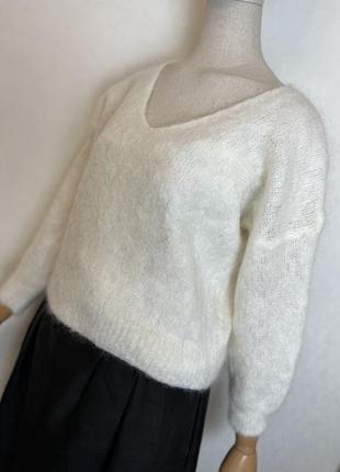 Мохер,вовна,білий пухнастий светр,пуловер,джемпер,6 фото