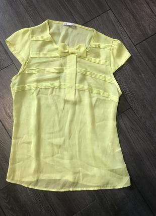 Блуза рубашка лимонного цвета2 фото
