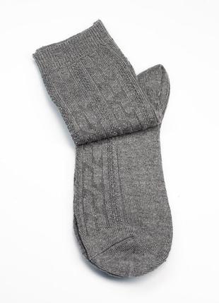 Серые шерстяные вязаные носки, размер 37-41