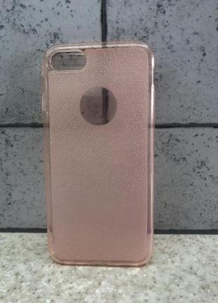 Силіконовий чохол з блискітками для iphone 7 , 8