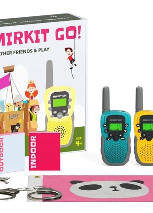 Детская игра mirkit go! 2 детских портативных рации и наручники бесплатно и 4 игры: сыщики, увлечения флага, п