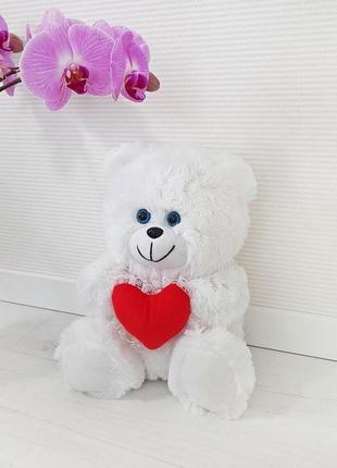 Мягкая игрушка zolushka медвежонок с сердцем травка 28см (zl110)