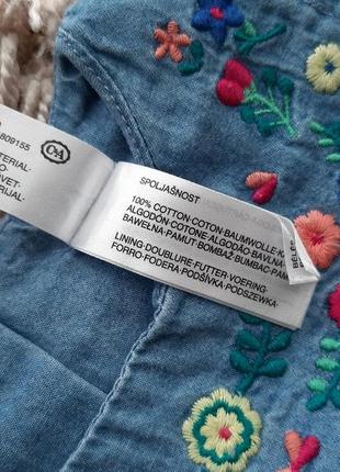 Милий джинсовий сарафан, платячко з вишивкою baby club c&a 80 розміру.10 фото