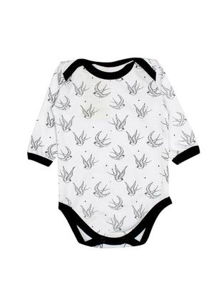 Боді дитячий білий з ластівками tm mishka
