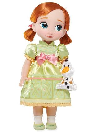Кукла малышка принцесса анна с олафом - disney animators' collection doll. уцінка!