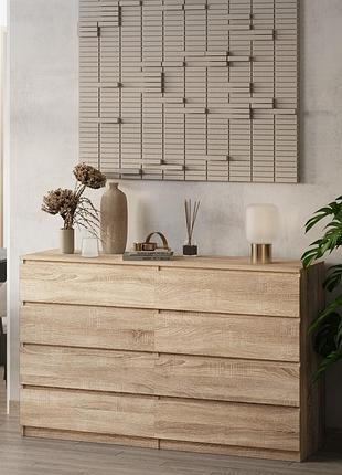 Комод без ручок дабл-стиль 980х1600х430 мм дуб сонома