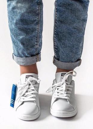 Аккуратные женские кроссовки adidas stan smith в белом цвете (36-40)4 фото