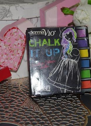 Тимчасові крейда для волосся derma v10 chalk it up rainbow hair chalk