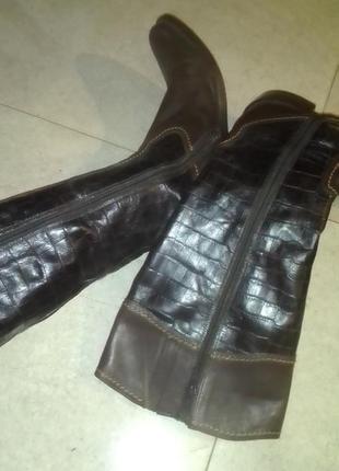 Шкіряні демісезонні чоботи gabor розмір 37,5  (uk-4 1\2) коричневого кольору.5 фото