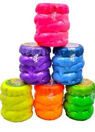 Слайм лизун fluffy slime в банке danko toys fls-04-01u 6 вариантов цвета