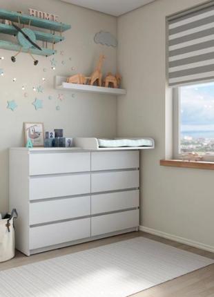 Комод лайт экко 6 ящиков + пеленатор накладной 160 см