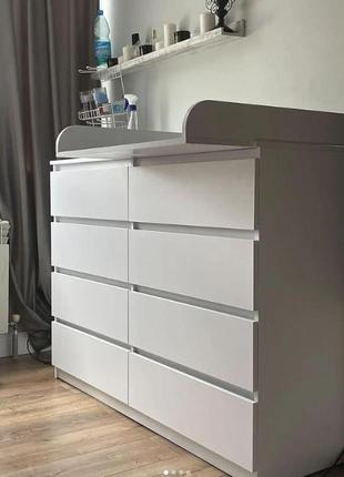 Комод лайт экко 6 ящиков + пеленатор накладной 160 см