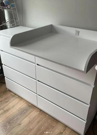Комод лайт экко 6 ящиков + пеленатор накладной 160 см