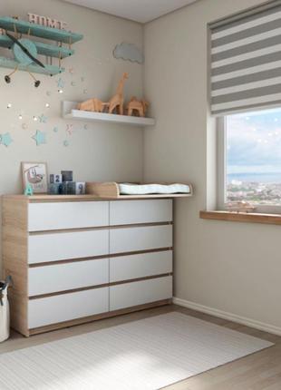 Комод лайт экко 6 ящиков + пеленатор накладной 160 см