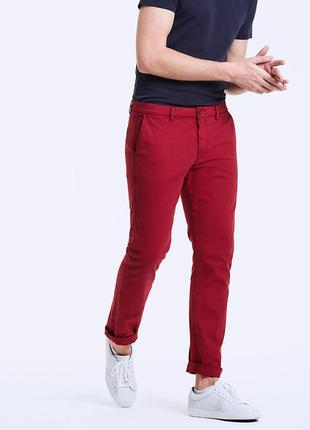 Чиносы reserved 34 slim fit червоний бургунді, нові