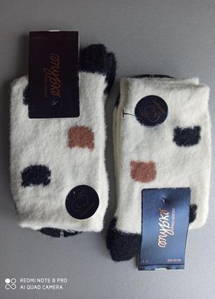 37-41 вовняні, приємні теплі шкарпетки з принтом2 фото