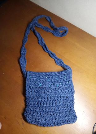 Літня маленька сумочка через плече  синя