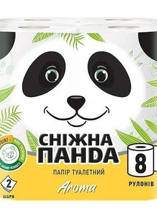 Туалетний папір "сніжна панда" aroma, 2 шари, білий, 8 шт