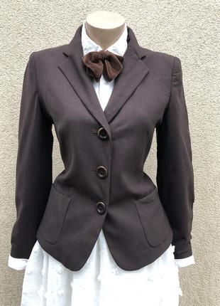 Винтаж,коричневый,шерстяной жакет,пиджак,офисный,люкс бренд,оригинал max mara9 фото