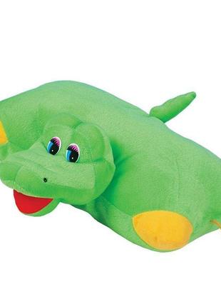М'яка іграшка zolushka подушка трансформер крокодил 37см (zl246)
